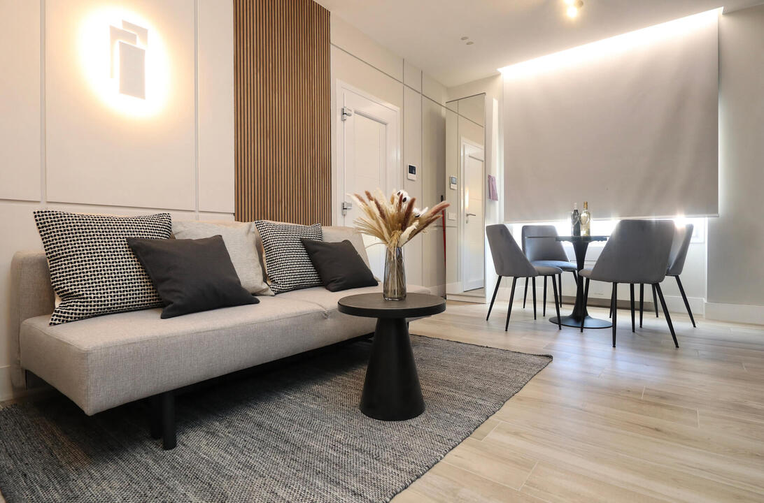 Spacious living and dining area.